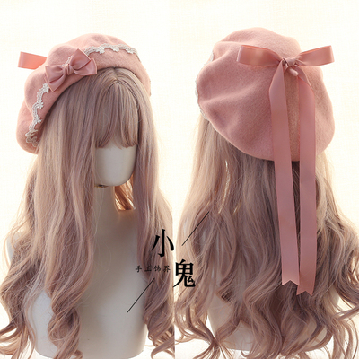 taobao agent Japanese beare hat lolita girl heart sweet hair, girl hand as lace bow, autumn and winter warming Beadi cap