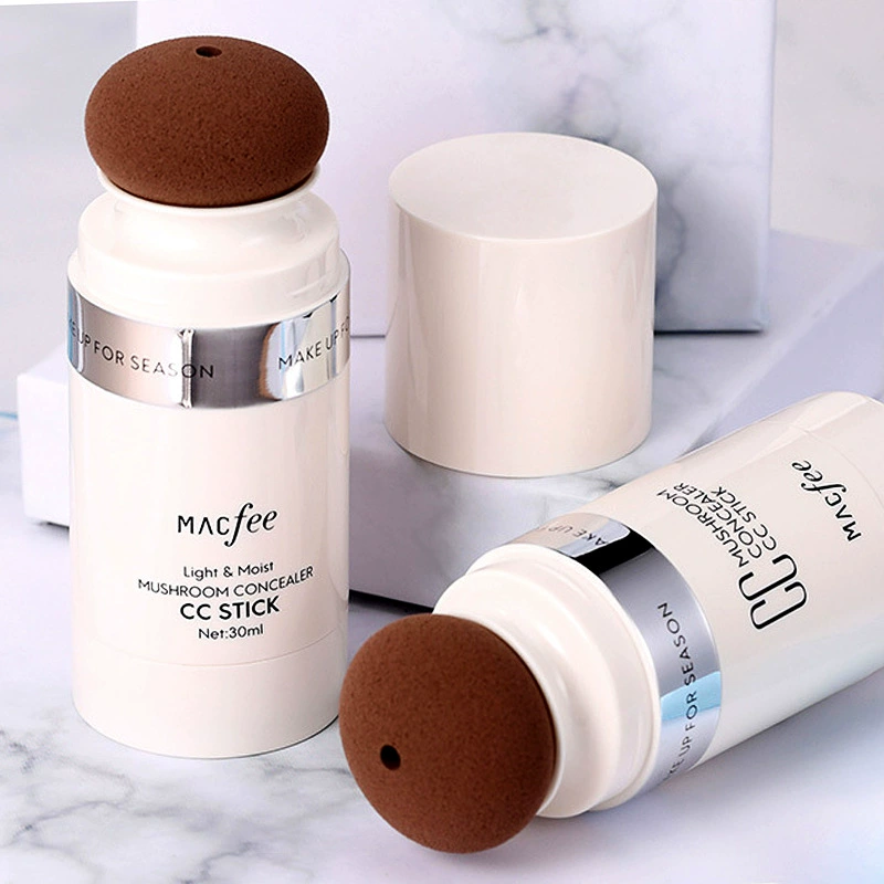 Makofei Mushroom Head Light Sensation CC Stick Concealer Cushion Liquid Foundation dành cho nữ BB Cream lâu trôi Màu đỏ tươi Sáng da Trắng - Kem BB