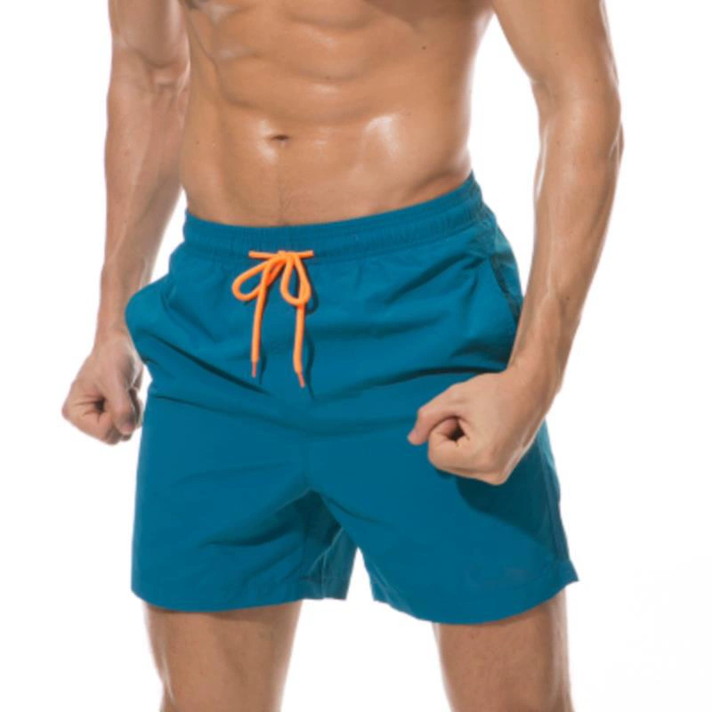 Quần bơi nam boxer chống xấu hổ của nam giới cộng với kích thước lỏng lẻo nhanh khô quần bơi lội nước nóng mùa xuân áo tắm hai lớp quần dài - Quần bãi biển