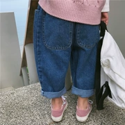 Xuân 2019 trai mới phiên bản Hàn Quốc của quần harem bé gái quần cà rốt trẻ em quần jean mềm bé quần rộng
