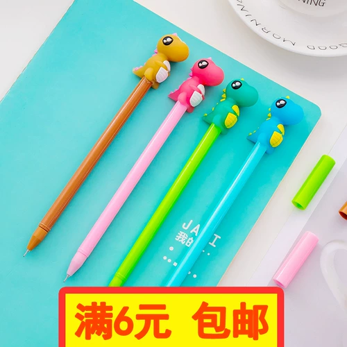 Милый красочный динозавр, ручка-роллер для школьников, канцтовары, подарок на день рождения