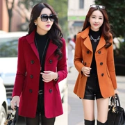 Mùa thu và mùa đông áo khoác len mới cho nữ phần ngắn Phiên bản Hàn Quốc của kích thước lớn dày nhỏ trang trí cơ thể phương Tây bên ngoài áo sơ mi cardigan - Áo khoác ngắn