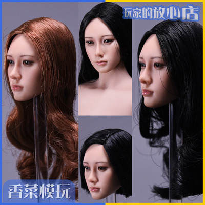 taobao agent YMTOYS 1: 6 hair transplant Asian female soldiers head carving Ping Ping is suitable for Phicen wrapped gum female body spot