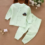 Baby Qiuyi Qiuku Set 0-5 Năm Trẻ em Đồ lót cardigan 3 Nữ Baby Boy Đồ lót cho bé Mùa xuân và Mùa thu Cotton - Quần áo lót