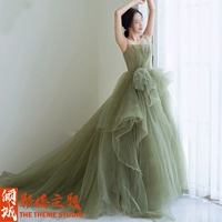 Реквизит для фотографии, свадебное платье для влюбленных, зеленая одежда подходит для фотосессий