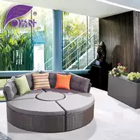 Màu tím Lá kết hợp Sofa mây ngoài trời Sân thượng ngoài trời Nội thất mây Sofa Phòng khách Ban công Giải trí Sofa mây tròn - Nội thất siêu thị xe đẩy hàng giá rẻ