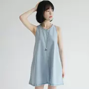 Hàn Quốc trực tiếp mail light denim tay ngắn màu xanh ngắn tay 2019 hè mới mua quần áo nữ chính hãng - Sản phẩm HOT