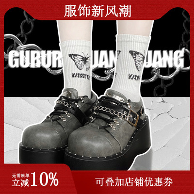 taobao agent Gray Crow Gunner Gururu Original Spicy Girl Sweet Shoes Y2K Asian Cultural Punk Sweet Cool Lolita Shoes