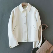 Áo len trắng Nizi nữ nhỏ 2019 mới mùa thu đông mới Quần áo len ngắn hai mặt - Áo len lót đôi