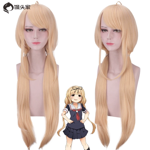 馒头家 Cos Wig Idol Master Cinderella Girl Shuangye Abricot светлую желтую форму длинные прямые волосы