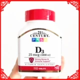 Pre -US 21stury Vitamin D способствует поглощению кальциевого корабля D3 1000IU 110 капсул