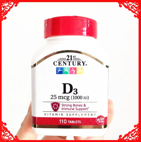 Pre -US 21stury Vitamin D способствует поглощению кальциевого корабля D3 1000IU 110 капсул