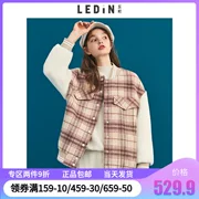 Áo khoác len kẻ sọc Lecho kẻ sọc 2018 mùa thu mới cho nữ áo len ngắn nhỏ phiên bản Hàn Quốc - Áo Hàn Quốc