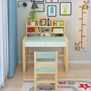 Bàn bé trai bàn đơn giản nâng cao phòng ngủ tiện lợi tất cả gỗ rắn viết bàn học sinh và bộ ghế gỗ - Phòng trẻ em / Bàn ghế