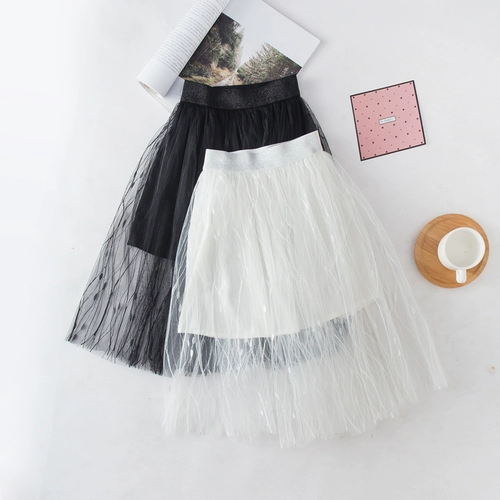Детская белая длинная юбка для принцессы, юбка-пачка, коллекция 2021