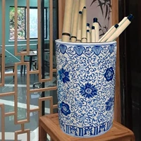Ретро сине-белая глина, большая система хранения, украшение, китайский стиль, ручная роспись
