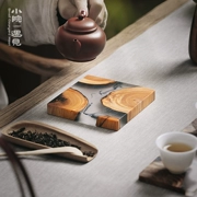 Ngôi nhà nhỏ Handmade Sáng tạo Gỗ Thông Gỗ Thông Nhựa Nồi Ấm Khay Khay Chủ Nhật Bản Bộ Trà Zen - Trà sứ