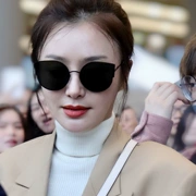 Kính râm mới 2019 nữ phiên bản Hàn Quốc của mèo hộp lớn mắt retro lưới đỏ đường phố kính râm sao Qin Hao đeo kính - Kính đeo mắt kính