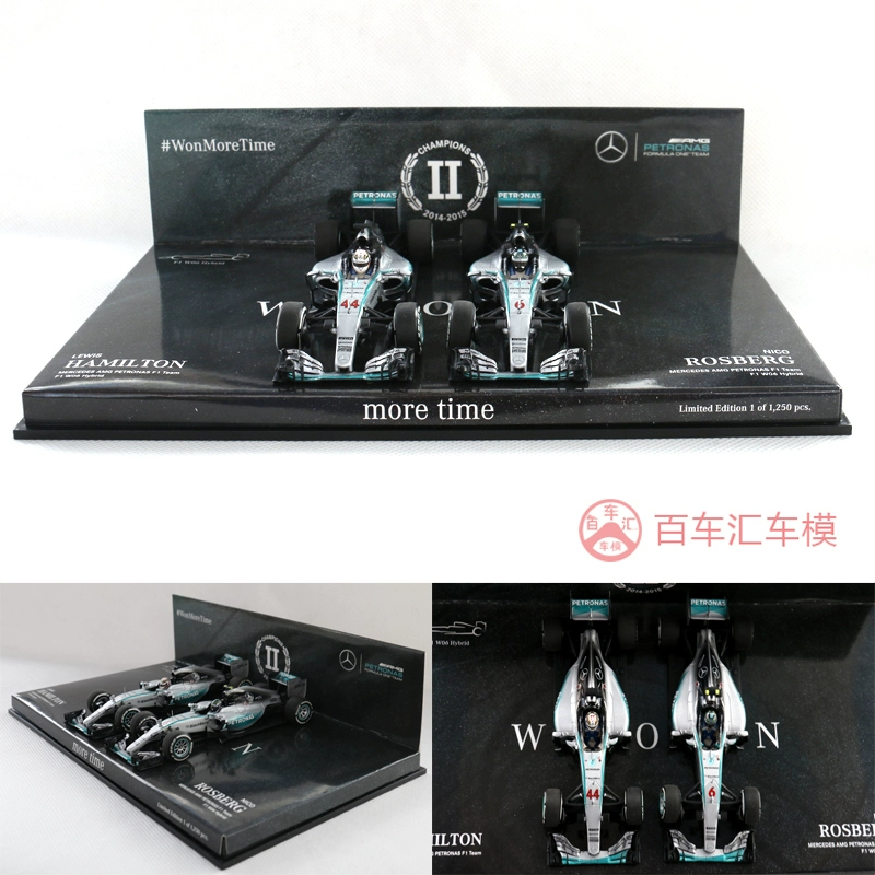 Mini cut 1:43 2015 Mô hình hợp kim đua Mercedes-Benz AMG F1 Rosberg Hamilton - Chế độ tĩnh