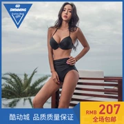 Áo tắm mới 2019 nữ phiên bản Hàn Quốc gợi cảm tụ tập bikini ngực cao eo chia áo tắm hai mảnh - Bikinis