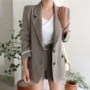 Điểm nhấn Hàn Quốc Dongdaemun Women 2018 Mùa đông Thời trang mới Loose Long Suit Suit Blazer Nữ md - Business Suit ao khoac nu