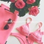 Bộ đồ bơi liền thân màu bikini nóng bỏng dành cho nữ ngực nhỏ tập hợp đồ bơi gợi cảm chia ba điểm không dây bộ đồ bơi dài tay