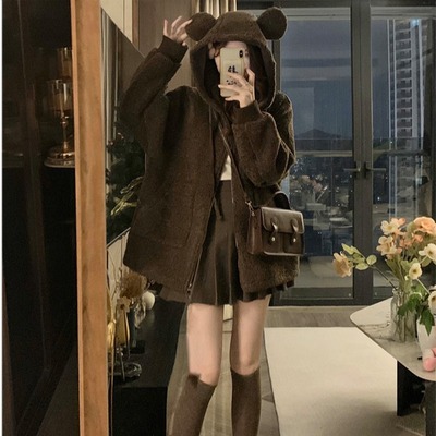 taobao agent Quilted demi-season hoody, down jacket with zipper, plus size, city style