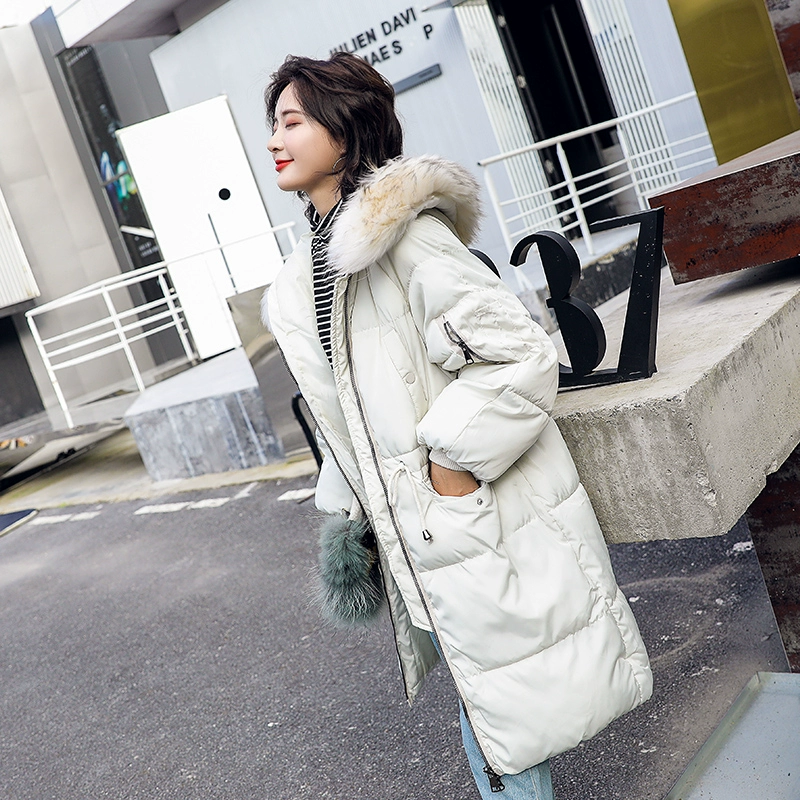 Quần áo cotton Anta nữ 2018 mùa đông phiên bản mới của Hàn Quốc với áo khoác độn bông dày cho học sinh dài qua đầu gối phục vụ bánh mì - Quần áo độn bông thể thao áo phao dáng dài cho bé gái