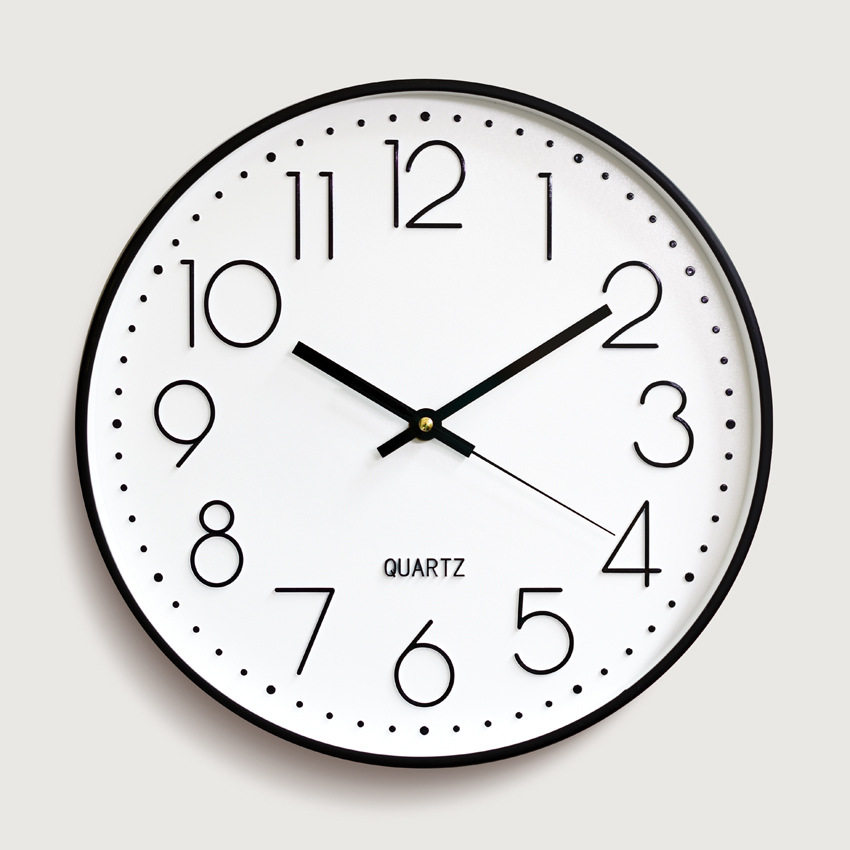 挂钟塑料静音创意时尚客厅立体数字刻度钟表挂钟