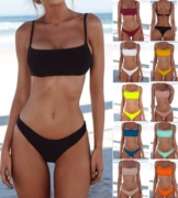 Bộ đồ bơi bikini nhiều màu 2019 Người mẫu bùng nổ gợi cảm màu rắn n nữ chia áo tắm - Bikinis