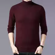 Buồng khách áo len cashmere cho nam mùa đông có thể được biến thành áo len cao cổ nam màu rắn ấm áo len kích thước lớn màu đỏ - Áo len thể thao / dòng may