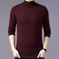 Buồng khách áo len cashmere cho nam mùa đông có thể được biến thành áo len cao cổ nam màu rắn ấm áo len kích thước lớn màu đỏ - Áo len thể thao / dòng may áo len cánh dơi