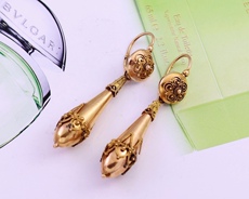 Ювелирный камень lg2325 十九世纪中期 18ｋ金耳环 法国进口标