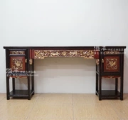 Ming và Qing giả cổ điển đồ nội thất rắn chạm khắc vàng lá đỏ phẳng đầu bàn Trung Quốc cũ hiên lưu trữ khối bảng - Bàn / Bàn