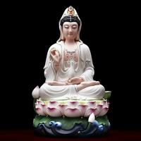 НЕ -ТЕЛГАТИЧЕСКАЯ РУКА РУКА Белая фарфоровая керамика БЕСПЛАТНАЯ Гуанейн Будда Статуя Домашняя Гостиная для будды