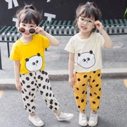 Quần áo trẻ em nữ mùa hè 2019 Thời trang Hàn Quốc Yang mỏng mỏng tay ngắn phù hợp với trẻ em hai bộ - Khác