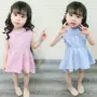 Váy bé gái mùa hè 2019 khác cotton nữ công chúa bé gái váy hồng sọc tay áo trẻ em - Khác đồ bộ bé trai