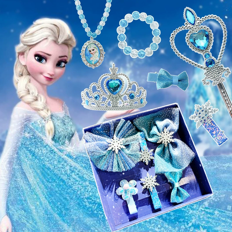 Frozen Blue Baby Hair Phụ kiện Magic Wand Princess Girl Bow Mũ bé Tóc Clip Vương miện Kẹp tóc - Phụ kiện tóc