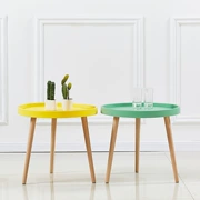 Bàn bên phòng khách nội thất sáng tạo căn hộ nhỏ Bắc Âu trẻ em bàn cà phê bàn ​​cà phê bàn ​​tròn kết hợp bàn cà phê nhựa - Đồ gỗ ngoài trời