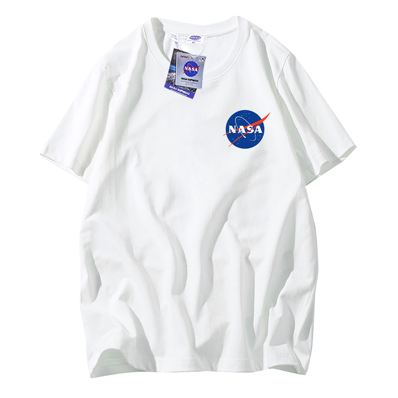 NASA联名款纯棉短袖T恤男女情侣宽松大码打底衫半袖体恤上衣服