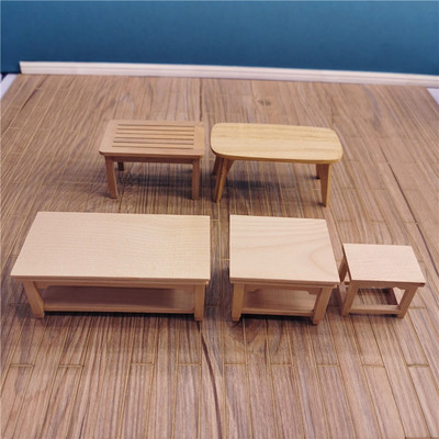 taobao agent Small doll house, wooden minifigure, furniture, coffee table, props