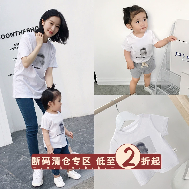 cookiesbaby quần áo trẻ em tùy chỉnh # 男 同 同 # Áo thun in hình trẻ em Hàn Quốc cho bé áo thun ngắn tay - Áo thun