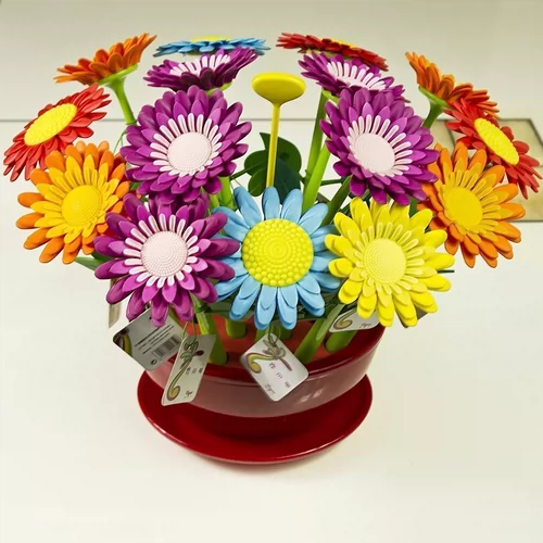 Цветочный горшок на солнечной энергии, милое реалистичное мультяшное украшение-шарик, 18 шт