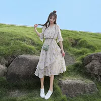 Шифоновое весеннее платье, летний приталенный корсет, свежая юбка
