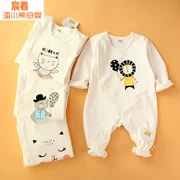 Baby romper 2019 mẫu mùa xuân và mùa thu Baby cotton jumpsuit leo núi quần áo jumpsuit quần áo không xương bốn kim sáu dòng - Áo liền quần