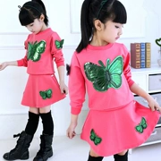 2019 quần áo trẻ em mới cho bé gái mùa xuân phù hợp với phiên bản mới của Hàn Quốc mùa xuân và mùa thu váy dài tay bé gái váy hai dây - Khác