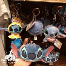 Брелок 香港迪士尼乐园 史迪仔钥匙扣 毛绒公仔挂件 史迪奇小挂件钥匙链