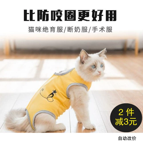 Стерилизация кошки в одежде для кошек Летняя хирургия в летней хирургии Тонкая одежда от груди после операции, четырехглавая одежда, анти -резинка для кошек