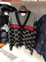 Quầy mua hàng 
            chính hãng Gucci/Gucci áo len dệt kim cổ chữ G đôi chữ G mới áo khoác dáng rộng quần thể dục