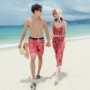 Cặp đôi đồ bơi bikini bằng thép tấm ba mảnh thu thập nước hoa nhỏ gợi cảm quần nam đi biển kỳ nghỉ spa áo tắm - Vài đồ bơi 	đồ đôi đi biển big size